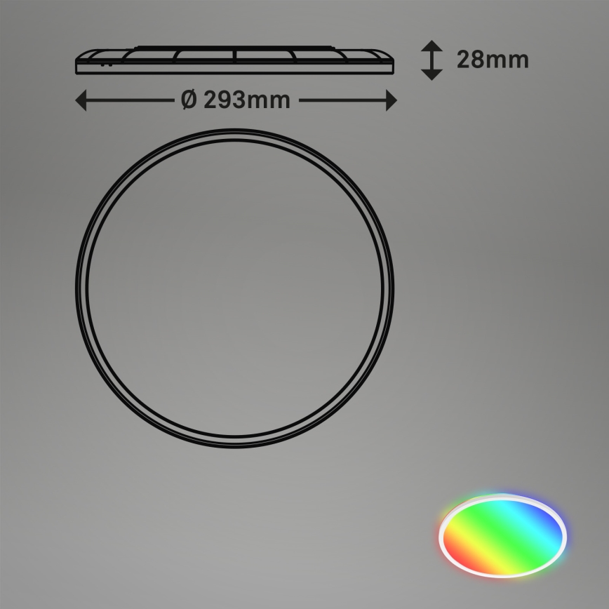 Briloner 7092-416 - Loftlampe m. RGBW-farver dæmpbar SLIM LED/15W/230V + fjernbetjening