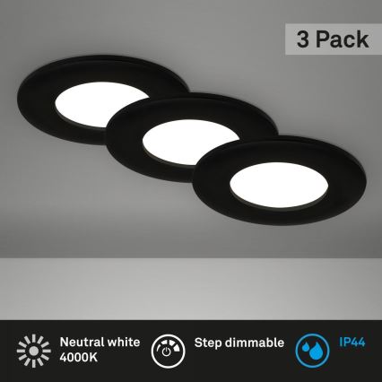 Briloner 7103-435 - SÆT 3x LED indbygningslampe til badeværelse dæmpbar LED/5W/230V IP44