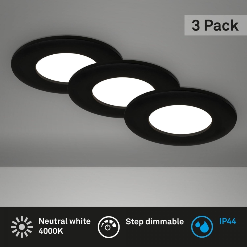 Briloner 7103-435 - SÆT 3x LED indbygningslampe til badeværelse dæmpbar LED/5W/230V IP44