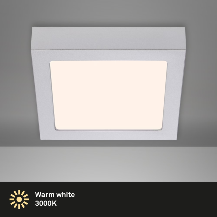 Briloner 7123-014 - LED-loftlampe FIRE LED/12W/230V 3000K 17x17cm sølv