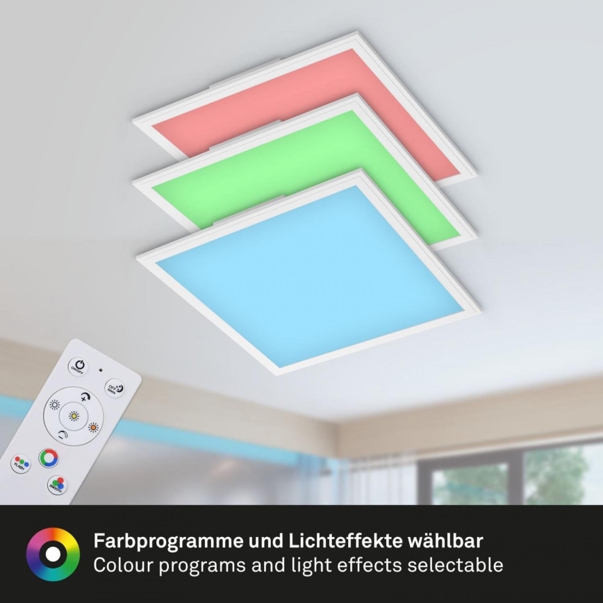 Briloner 7152-016 - LED panel m. RGB-farver dæmpbart COLOUR LED/24W/230V 3000-6500K + fjernbetjening