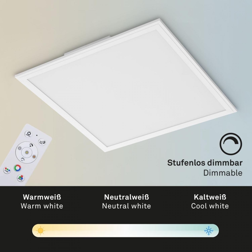 Briloner 7152-016 - LED panel m. RGB-farver dæmpbart COLOUR LED/24W/230V 3000-6500K + fjernbetjening