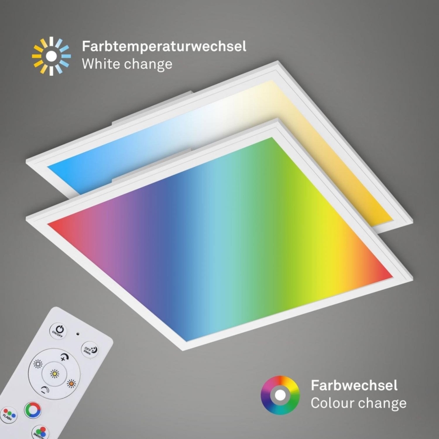 Briloner 7152-016 - LED panel m. RGB-farver dæmpbart COLOUR LED/24W/230V 3000-6500K + fjernbetjening