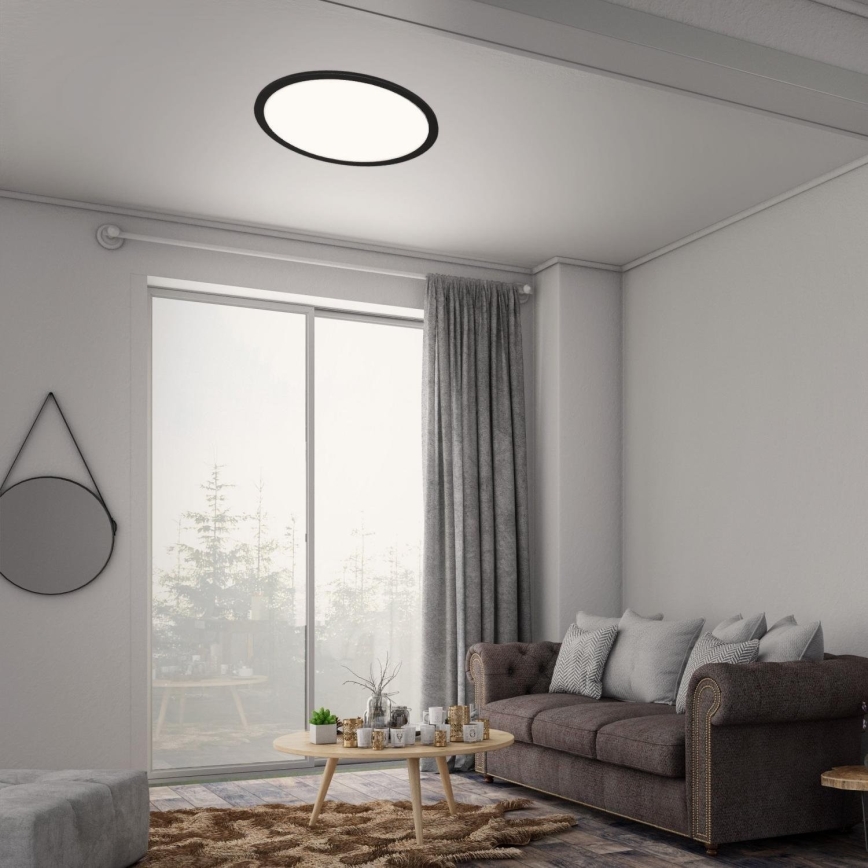 Briloner 7168-015 - LED loftlampe dæmpbar PIATTO LED/22W/230V 3000-6500K diameter 40 cm sort + fjernbetjening