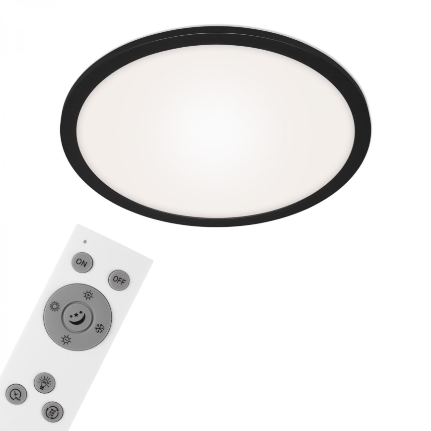 Briloner 7168-015 - LED loftlampe dæmpbar PIATTO LED/22W/230V 3000-6500K diameter 40 cm sort + fjernbetjening