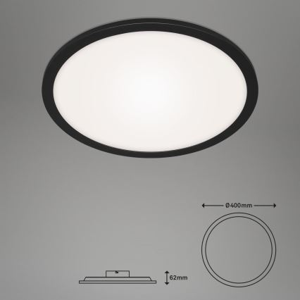 Briloner 7168-015 - LED loftlampe dæmpbar PIATTO LED/22W/230V 3000-6500K diameter 40 cm sort + fjernbetjening