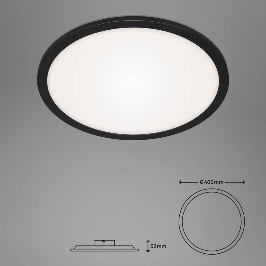 Briloner 7168-015 - LED loftlampe dæmpbar PIATTO LED/22W/230V 3000-6500K diameter 40 cm sort + fjernbetjening