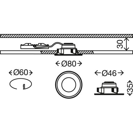 Briloner 7197-039-SÆT 3x LED indbygningslampe til badeværelse dæmpbar LED/4,5W/230V IP44