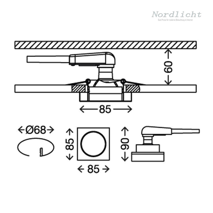 Briloner 7200-016 - LED indbygningslampe til badeværelse ATTACH 1xGU10/3W/230V IP23
