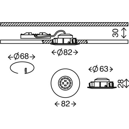 Briloner 7209-018 - LED indbygningslampe til badeværelse ATTACH LED/5W/230V IP23