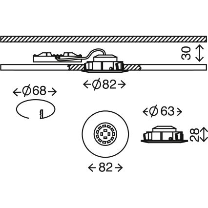 Briloner 7209-019 - LED indbygningslampe til badeværelse ATTACH LED/5W/230V IP23