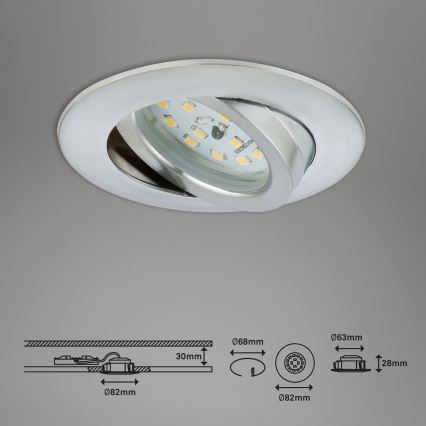Briloner 7209-039 - Sæt med 3 LED-indbygningsspots til badeværelset ATTACH LED/5W/230V IP23 mat krom