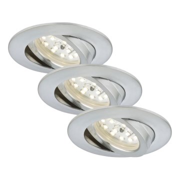 Briloner 7209-039 - Sæt med 3 LED-indbygningsspots til badeværelset ATTACH LED/5W/230V IP23 mat krom