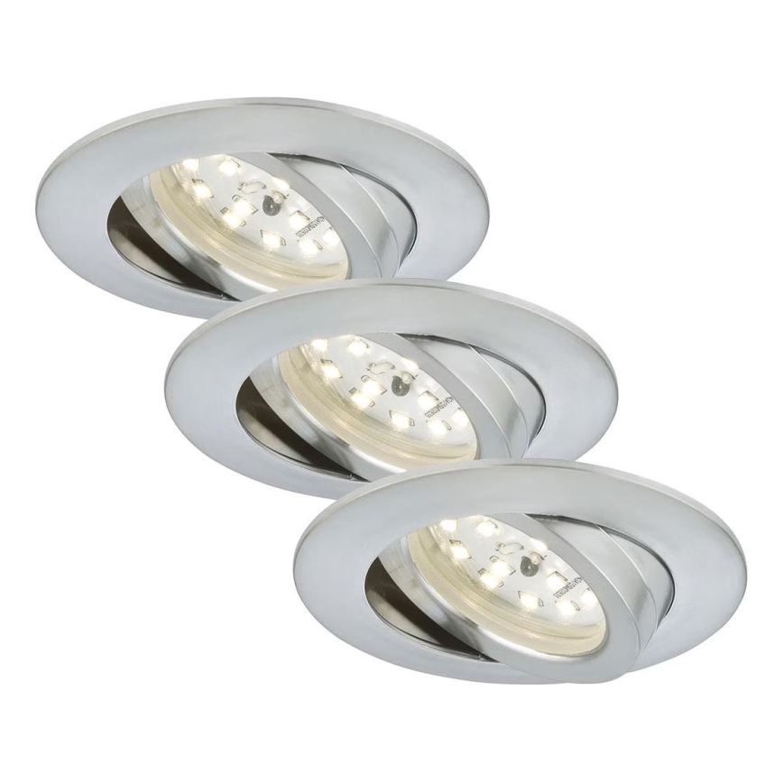 Briloner 7209-039 - Sæt med 3 LED-indbygningsspots til badeværelset ATTACH LED/5W/230V IP23 mat krom