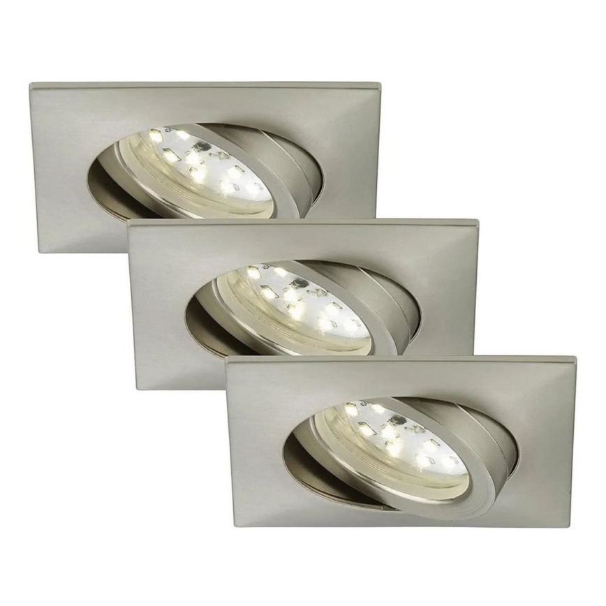 Briloner 7210-032 - SÆT 3x LED indbygningslampe til badeværelse ATTACH LED/5W/230V IP23 mat krom