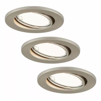 Briloner 7221-032 - 3x LED indbygningsspot til badeværelse 1xGU10/3W/230V IP23 mat krom