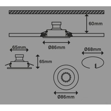 Briloner 7221-032 - 3x LED indbygningsspot til badeværelse 1xGU10/3W/230V IP23 mat krom