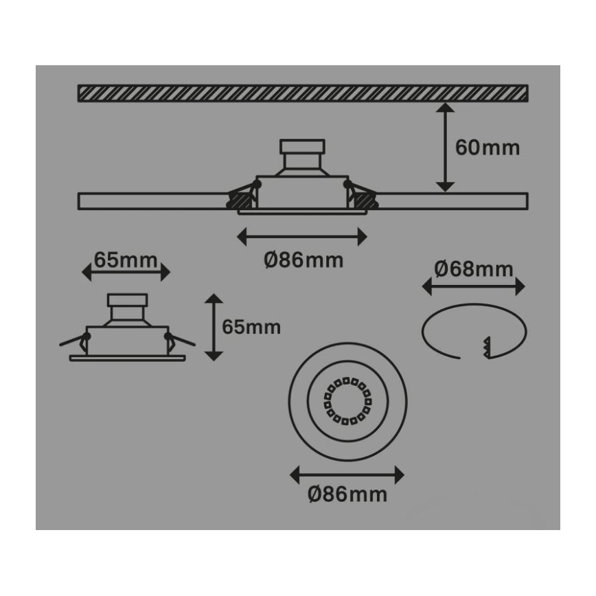 Briloner 7221-032 - 3x LED indbygningsspot til badeværelse 1xGU10/3W/230V IP23 mat krom