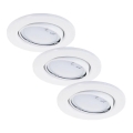 Briloner 7221-036 - SÆT 3x LED loftlampe til badeværelse 1xGU10/3W/230V IP23 hvid
