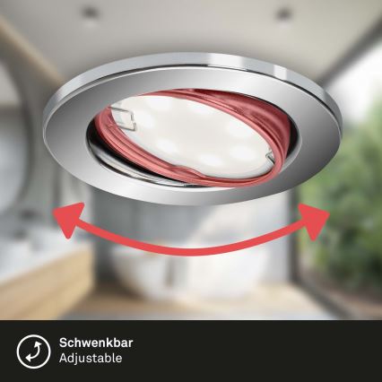 Briloner 7221-038 - SÆT 3x LED loftlampe til badeværelse 1xGU10/3W/230V IP23 skinnende krom