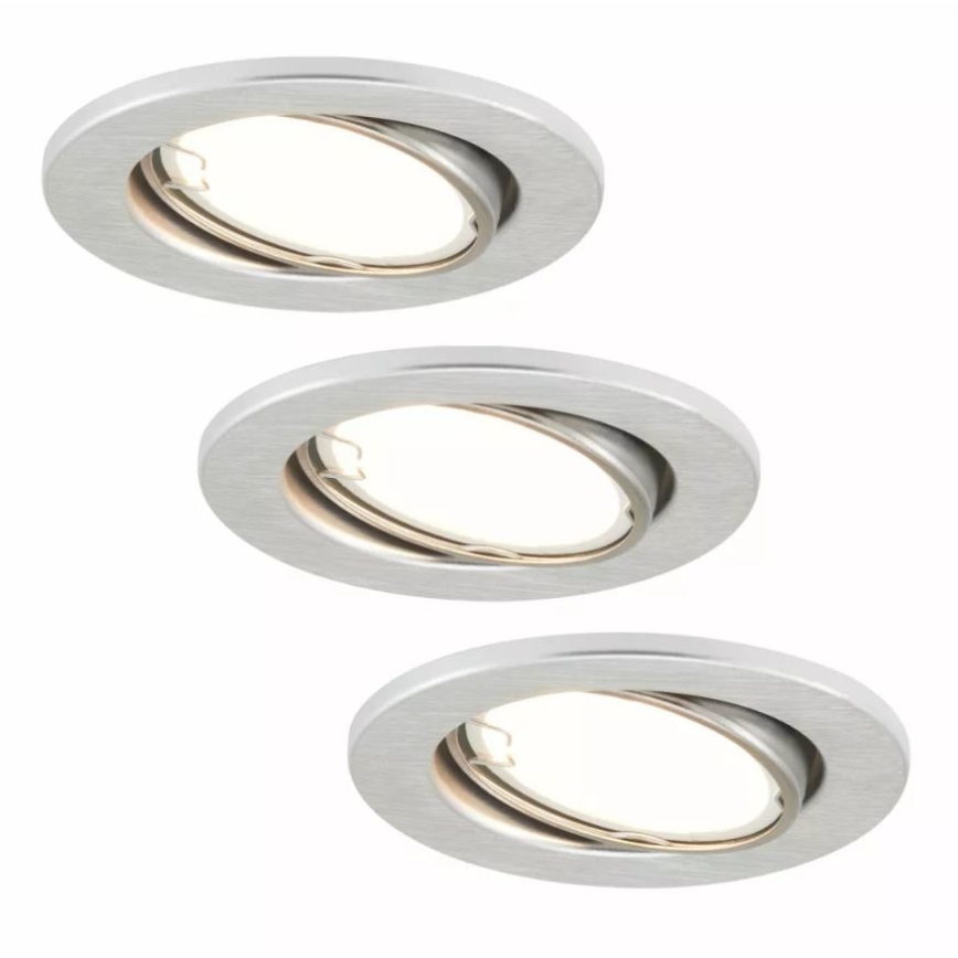 Briloner 7221-039 - SÆT 3x LED loftlampe til badeværelse 1xGU10/3W/230V IP23 sølvfarvet