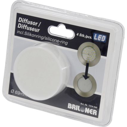 Briloner 7224-040 - 4x Diffusor til indbygningslamper diam. 69 mm