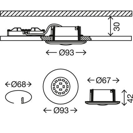 Briloner 7227-012 - LED indbygningslampe til badeværelse LED/5W/230V IP65 mat krom