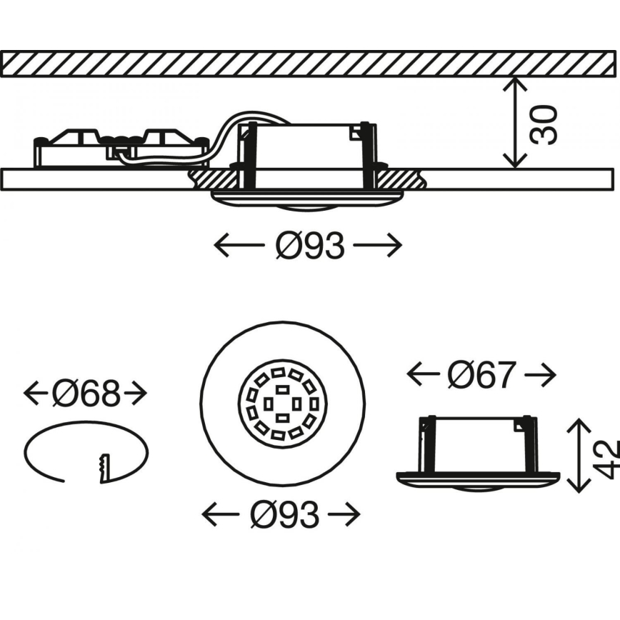 Briloner 7227-018 - LED indbygningsarmatur til badeværelse LED/5W/230V IP65 mat krom