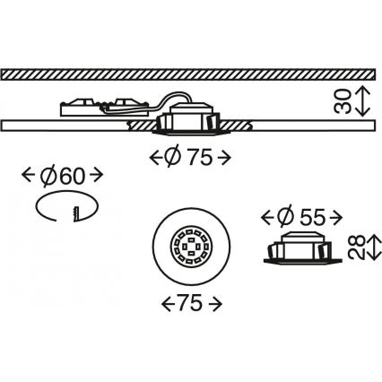 Briloner 7231-019 - LED indbygningslampe til badeværelse dæmpbar LED/5,5W/230V IP44