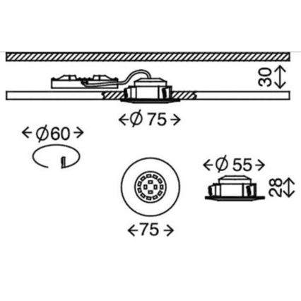 Briloner 7231-031 - 3x LED indbygningslampe til badeværelse dæmpbar LED/5,5W/230V IP44