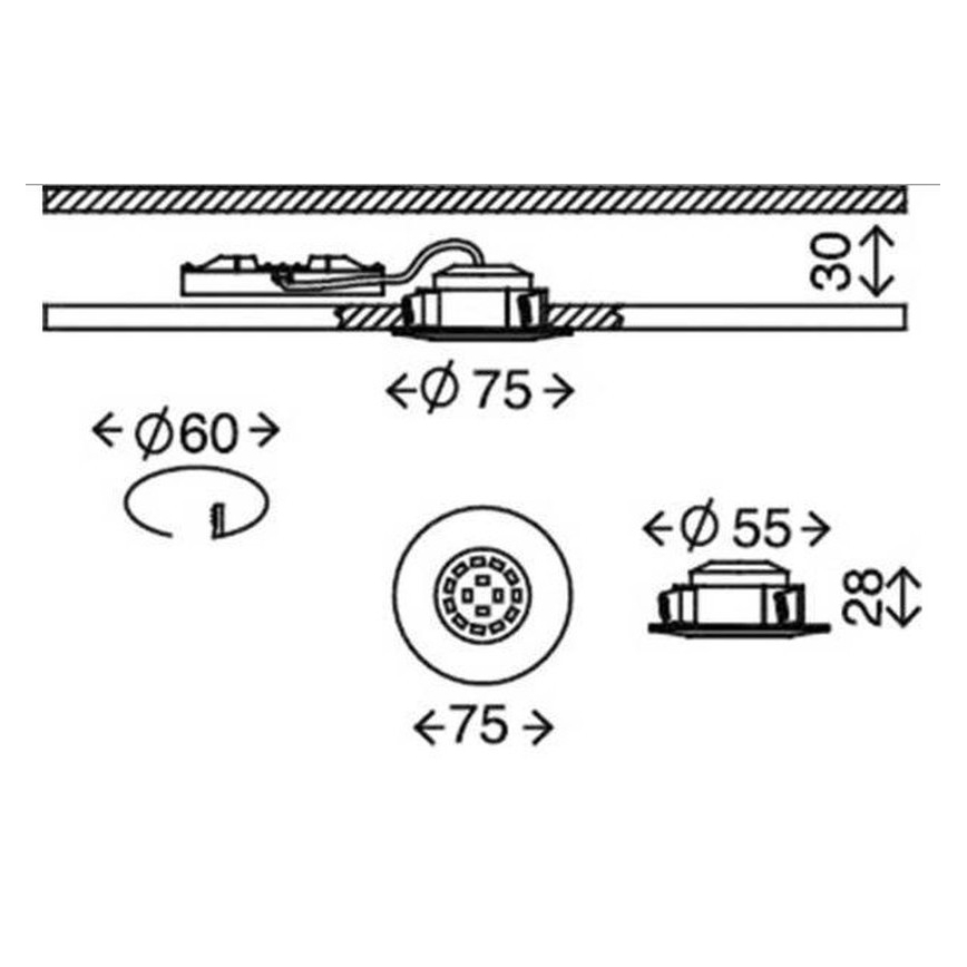 Briloner 7231-031 - 3x LED indbygningslampe til badeværelse dæmpbar LED/5,5W/230V IP44