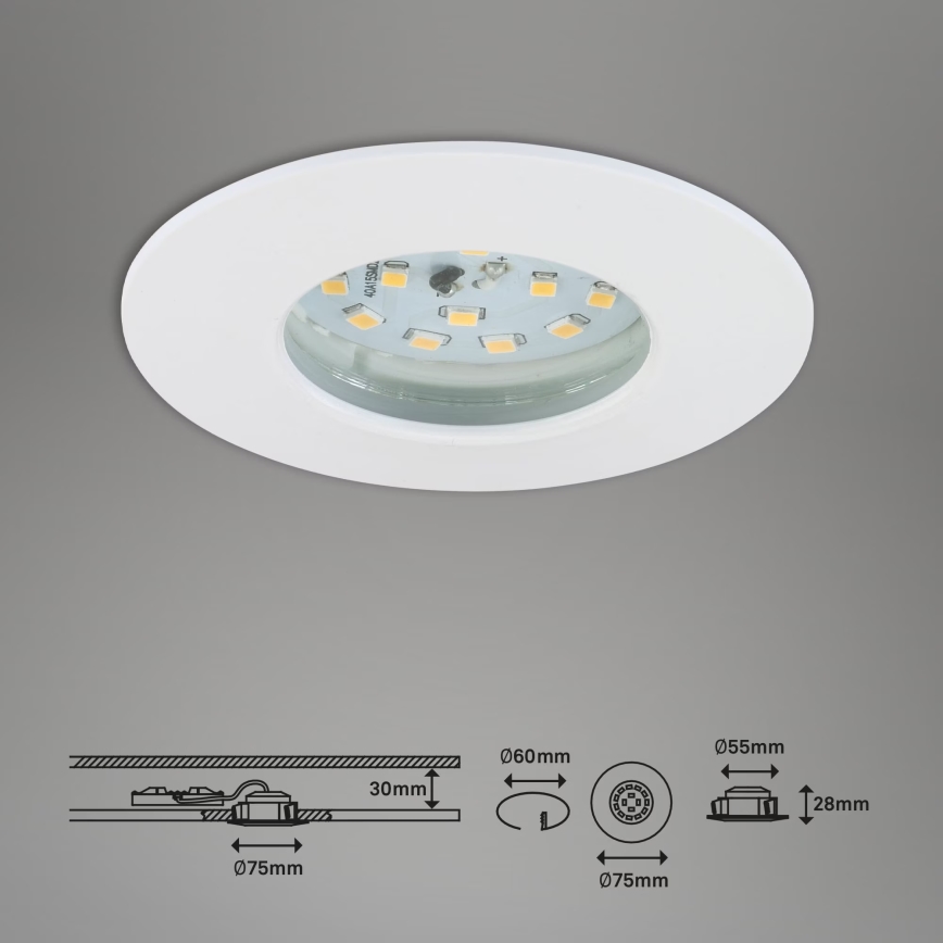 Briloner 7231-036 - SÆT 3x LED indbygningslampe til badeværelse dæmpbar LED/5,5W/230V IP44