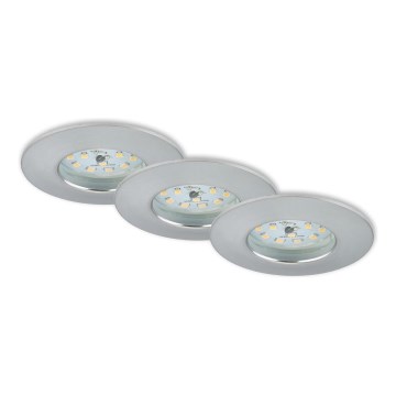 Briloner 7231-039 - Sæt med 3x dæmpbare LED-indbygningsspots til badeværelset LED/5,5W/230V IP44 mat krom