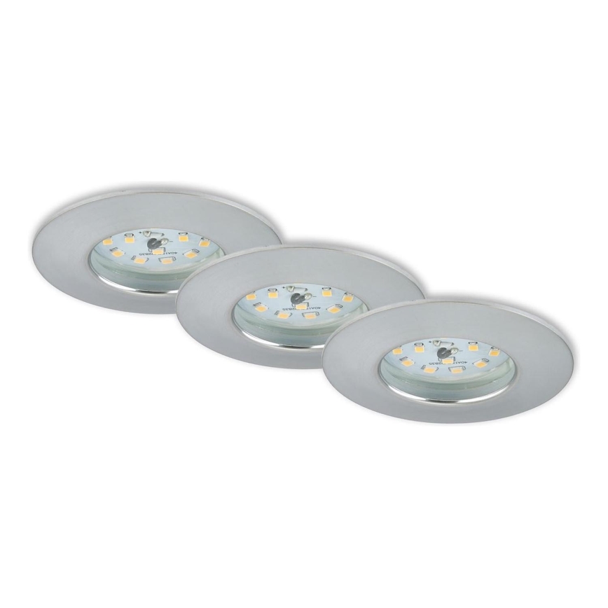 Briloner 7231-039 - Sæt med 3x dæmpbare LED-indbygningsspots til badeværelset LED/5,5W/230V IP44 mat krom