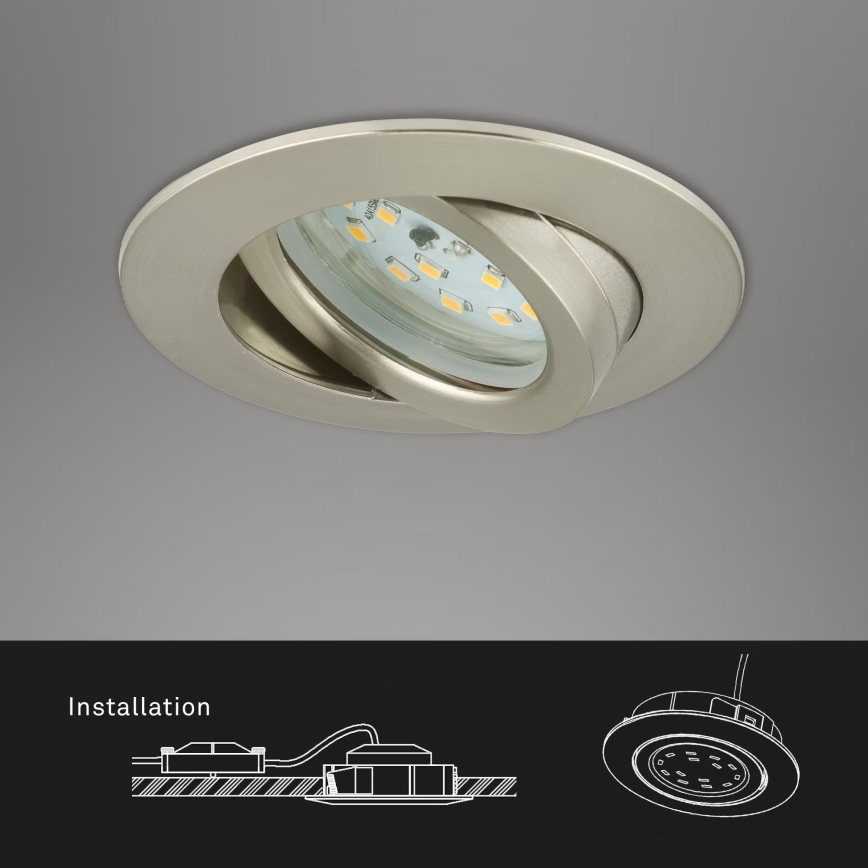 Briloner 7232-032 - Sæt med 3 dæmpbare LED-indbygningsspots til badeværelset ATTACH LED/5,5W/230V IP23