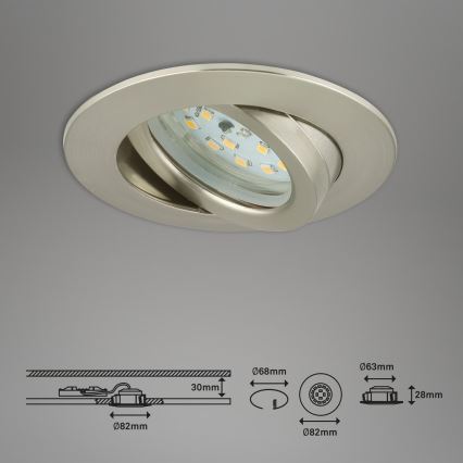 Briloner 7232-032 - Sæt med 3 dæmpbare LED-indbygningsspots til badeværelset ATTACH LED/5,5W/230V IP23
