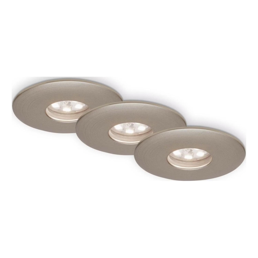 Briloner 7240-032 - SÆT 3x LED indbygningslampe til badeværelse ATTACH LED/1,8W/230V IP44 mat krom