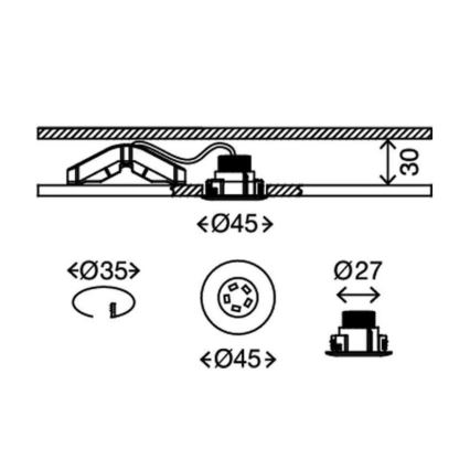 Briloner 7240-038 - 3x Indbygningslampe til badeværelse ATTACH LED/1,8W/230V IP44