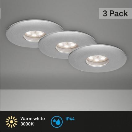 Briloner 7240-039 - SÆT 3x LED indbygningslampe til badeværelse LED/1,8W/230V IP44