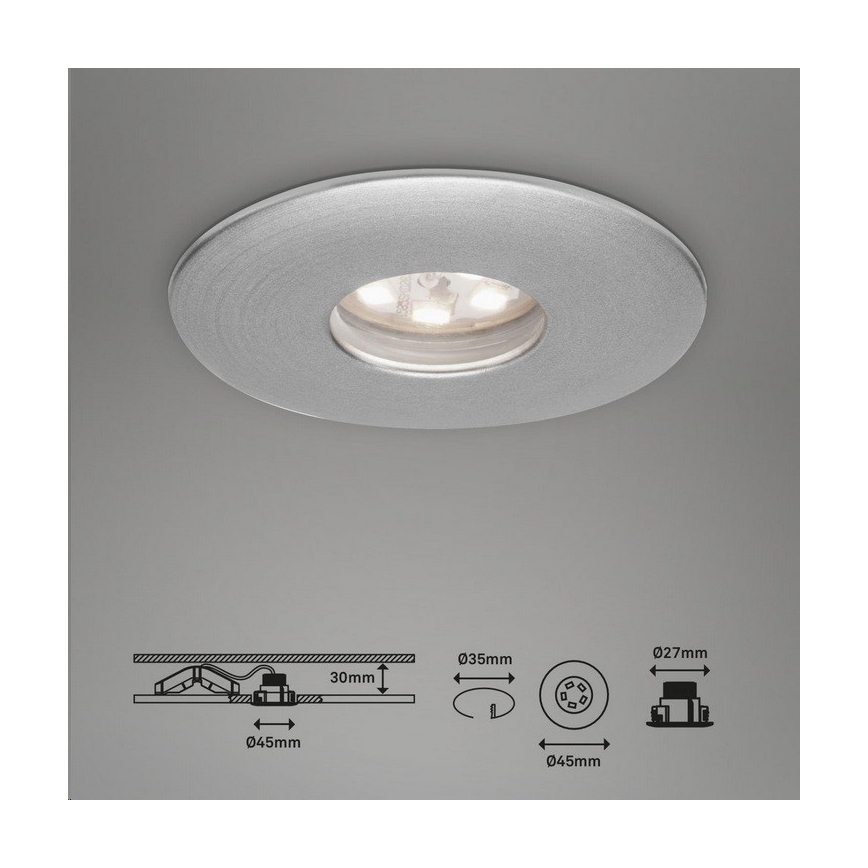 Briloner 7240-039 - SÆT 3x LED indbygningslampe til badeværelse LED/1,8W/230V IP44
