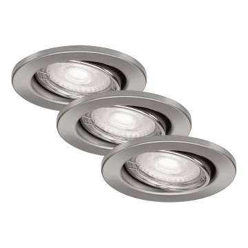 Briloner 7277-032 - SÆT 3x LED indbygningslampe til badeværelse dæmpbar 1xGU10/5W/230V IP23