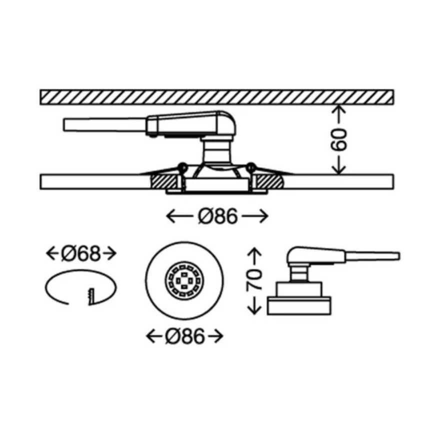 Briloner 7277-038 - SÆT 3x LED indbygningslampe til badeværelse dæmpbar 1xGU10/5W/230V IP23