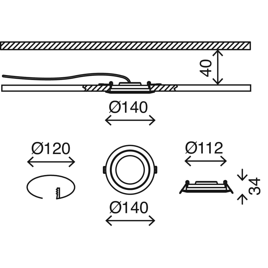 Briloner 7285-012 - LED indbygningsarmatur til badeværelse LED/6,4W/230V IP23