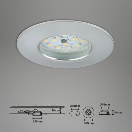 Briloner 7295-019 - LED indbygningslampe til badeværelse dæmpbar ATTACH LED/6,5W/230V IP44