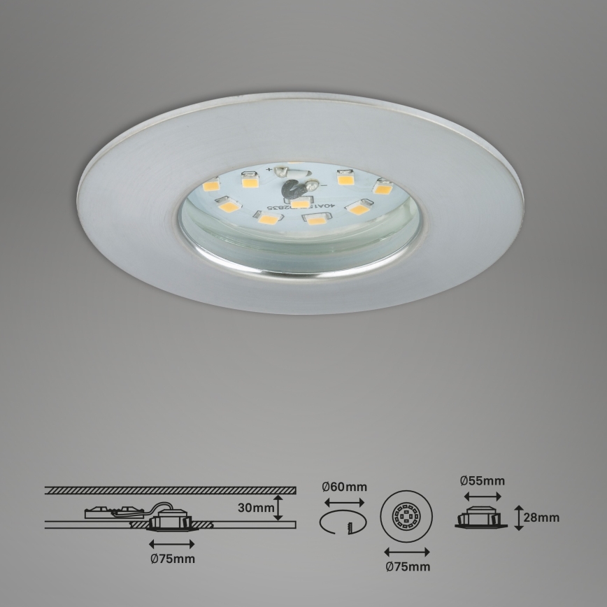Briloner 7295-019 - LED indbygningslampe til badeværelse dæmpbar ATTACH LED/6,5W/230V IP44
