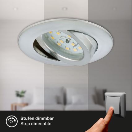 Briloner 7296-019 - LED indbygningslampe til badeværelse dæmpbar LED/6,5W/230V IP23