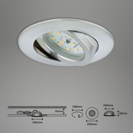 Briloner 7296-019 - LED indbygningslampe til badeværelse dæmpbar LED/6,5W/230V IP23