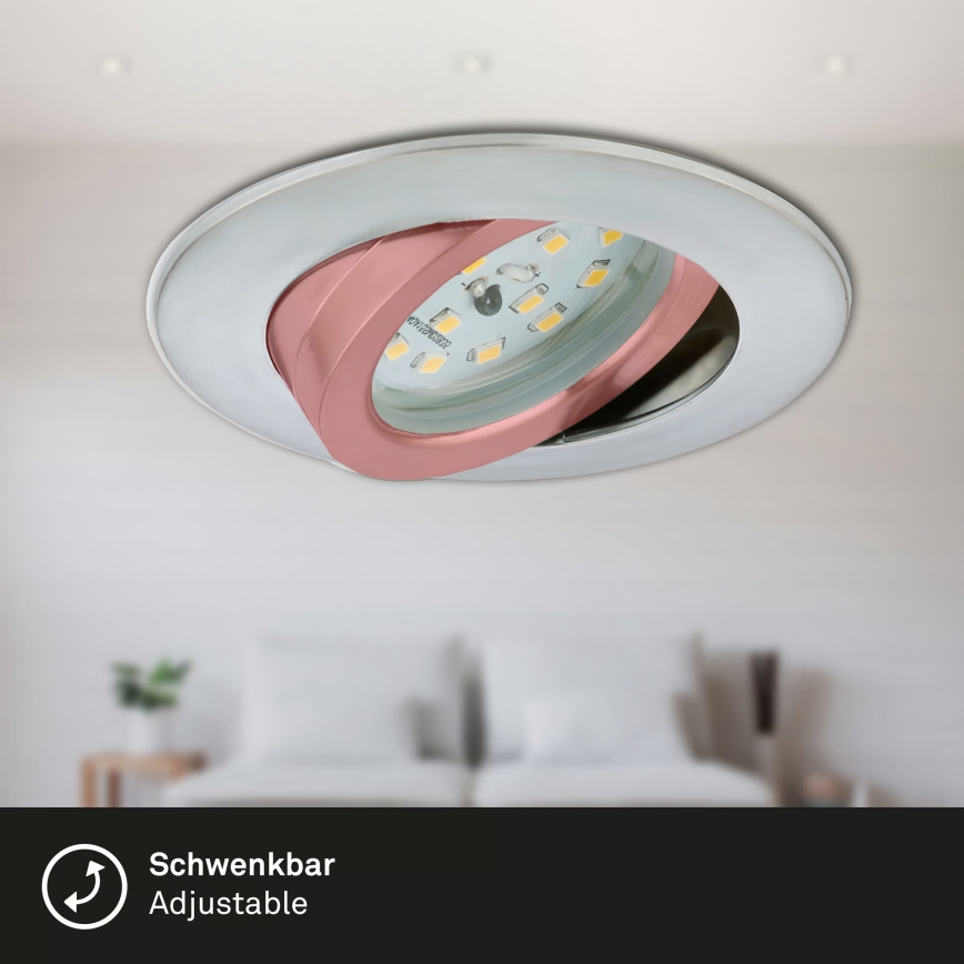 Briloner 7296-039 - Sæt med 3 dæmpbare LED-indbygningsspots til badeværelse LED/6,5W/230V 3000K IP23 mat krom