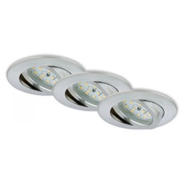 Briloner 7296-039 - SÆT 3x LED dæmpbare indbygningsspots til badeværelset 1xLED/6,5W/230V 3000K IP23 mat krom