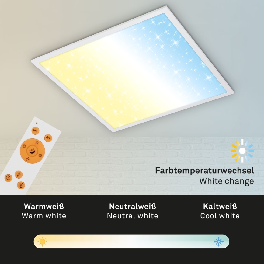 Briloner 7303-016 - LED loftlampe dæmpbar STARRY SKY LED/36W/230V 3000-6000K + fjernbetjening